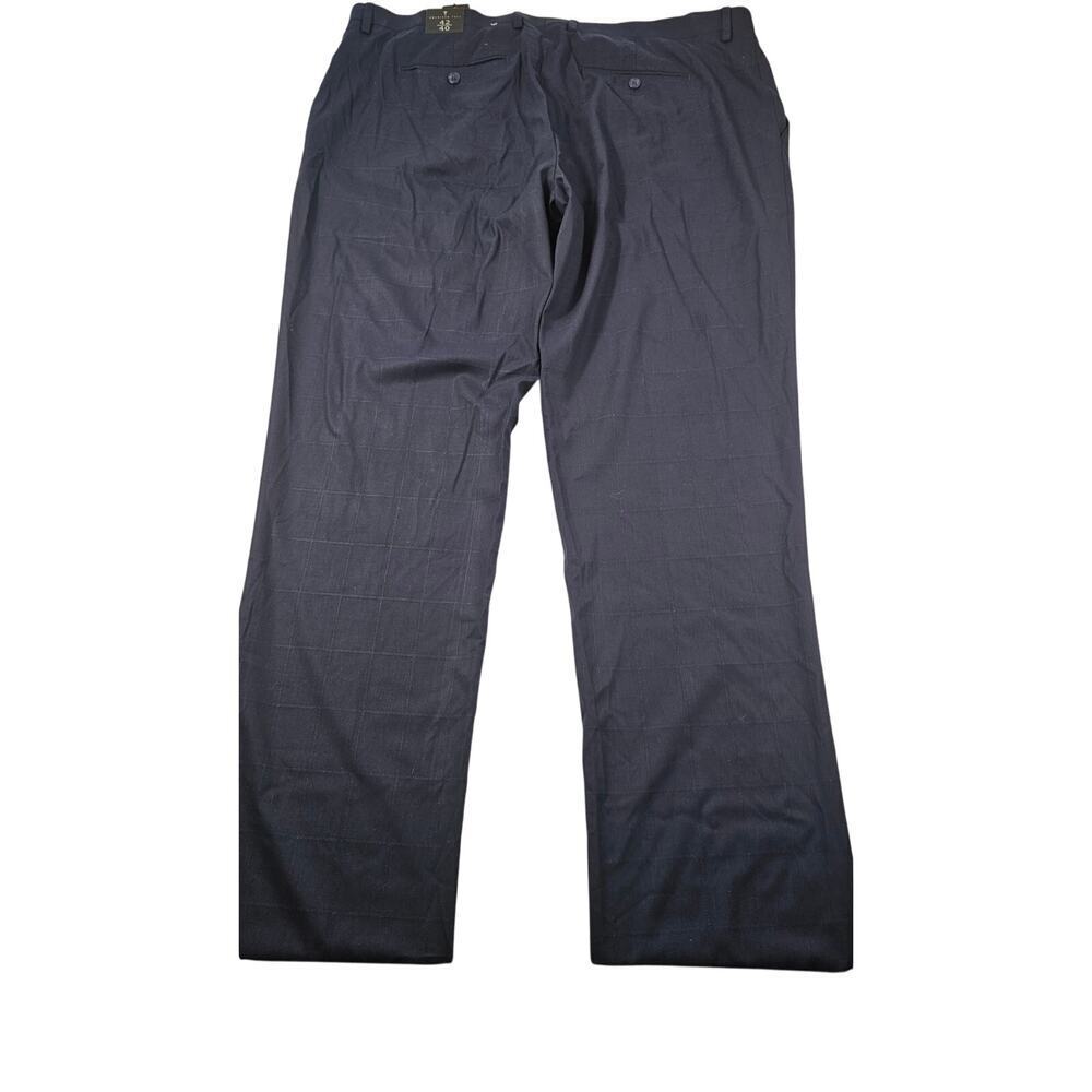 NWT American tall 42x40 long inseam windowpane check career casual pants navy - Picture 2 of 7